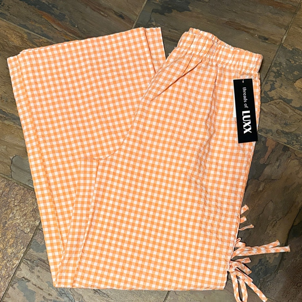 Orange Gingham Pants